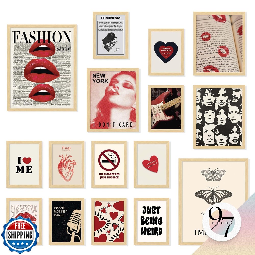 97 Decor Retro Downtown Girl Room Decor – Cute Y2k Room Decor 2000s Prints, Y