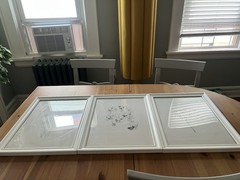 IKEA Floral Botanical Wall Art Prints Framed Set of 3 White Frames Decor