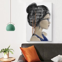 Art Poster Brainy Girl Room Unframed Inside Canvas Art Work 12×18 Inch 1-Piece