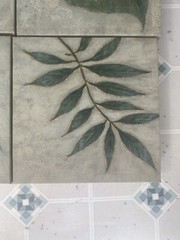 Leaf Botanical Canvas Pictures Set Of 4 Hand painted, 12X12X2 Home Decor Wall