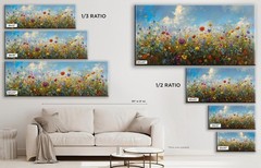 Wildflower Wall Art Panoramic Canvas Print Framed Large Living Room Decor