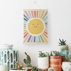 Boho Poster Hanging Frame – Nursery Wall Decor, Sun Sunshine Poster Wall Art …