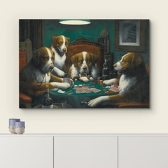 12″x18″ – Canvas Print Wall Art – Dogs Playing Poker Series by C.M Coolidge