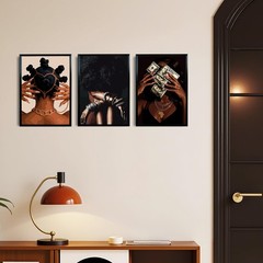 Trendy Black Girl Wall Art African American Women Pictures Wall Decor Fashion Bl
