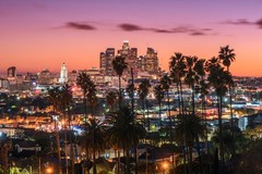 Los Angeles California Skyline at Sunset Photo Art Print Poster 18×12