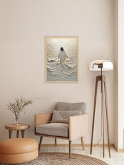 Jesus Walking on Water Wall Art Natural Wood Framed Religious Wall Decor Chri…