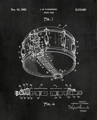 Set of 6 Drum Patent Prints 8×10 Drummer Room Decor Music Studio Poster Gifts