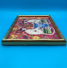 Sapna Shah Chinoiserie Monkey Art Print in Gold Faux Bamboo Frame