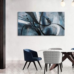 Abstract Canvas Wall Art Black And White Graffiti Lines Simple Art Modern Abs…