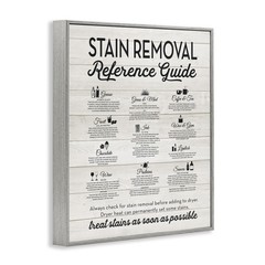 ‘Stain Removal Reference Guide’, Framed Giclee Art, Gray, 11 x 14 Inches, Eas…