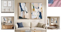 Contemporary 24×36″ Framed Neutral Abstract Art – Perfect for Stylish Interiors