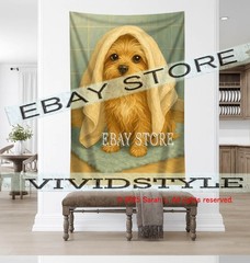 Dog Bath fabric tapestry Humor poster funny pet 39X59 in