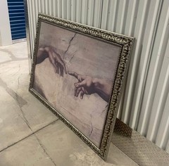 Hands of God and Adam, Michelangelo’s Creation of Adam Art – FRAMED 65”x50”