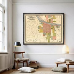 Vintage Map of Little Rock Arkansas 1882 Wall Map Print Framed