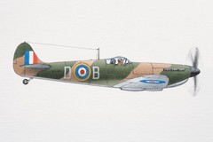 1939 Supermarine Spitfire World War II Plane Art Print Poster 12×18
