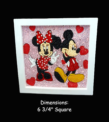 Finished Diamond Art – Mouse Tabletop Picture in a White Plastic Frame