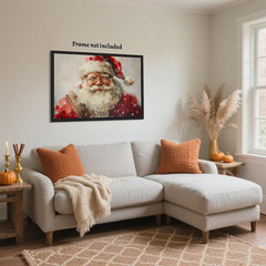 Vintage Christmas Canvas Wall Art Santa Claus Portrait Prints Poster Antique …
