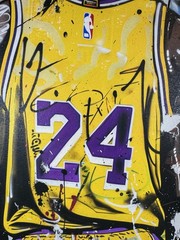 Kobe Notoriart Graffiti Basketball Canvas Print, Ready To Hang, Vertical Art