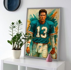 Dan Marino Poster or Canvas – Dan Marino Miami Dolphins Wall Art Painting