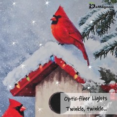 8″x6″ Standing Framed Lighted Canvas Tabletop Cardinal Decor Wall Art w/Build…