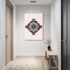 Mandala 105 by Carl Jung Classic Painting Print on Framed Canvas Wall Art