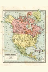 North America 19th Century Antique Style Map Poster 12×18