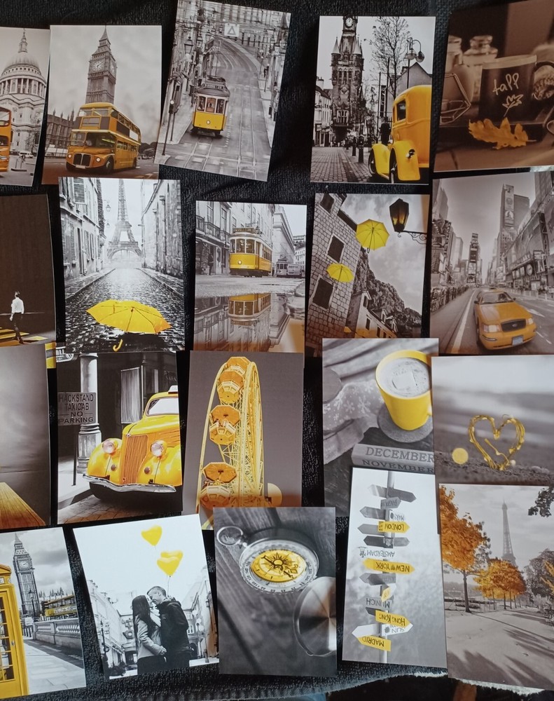 Wall Collage Kit Size 50pcs 4x6in with glue dots Europe Black And White YELLOW