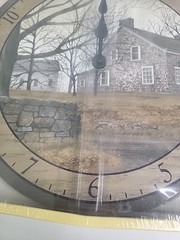 NEW Billy Jacobs Wall Clock STONE COTTAGE Country Farmhouse 13″ Round