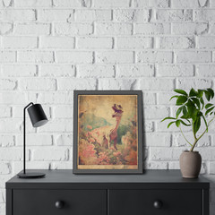 DINOSAUR BOTANICAL Retro Wall Art, Prehistoric Flower Print, Dino Floral Decor