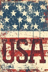 USA Flag 250 Years USA Vintage Graphic – 4th of July Holiday – POSTER 20″x30″