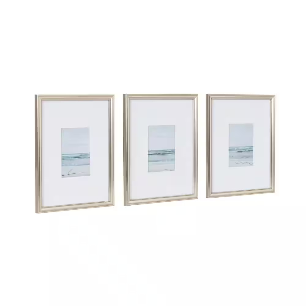 3-Piece Adylnn Silver Framed Beach Art Set 15 In. X 12 In.