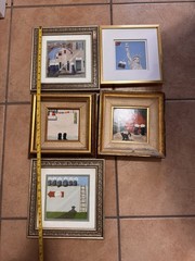 Set of 10 Framed Matted Art Prints, Multicolor Paper Wall Art, Humor Theme