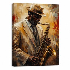 Jazz Saxophone Musician Canvas Wall Art Music Decor Custom Photo Gift Impression
