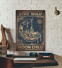 Tin Metal Signs 8×12 Stay Wild Moon Child Yoga Prints Poster Wall Art Decor Sign