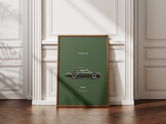 Porsche 911 SC Poster, Classic Sports Car Wall Art, Minimal Auto Decor