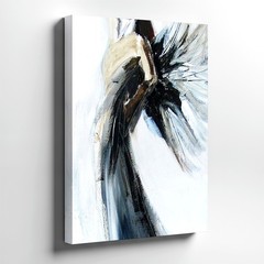 Wall Art Abstract Fashion Woman Painting Black White Dress Modern Canvas Print