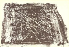ANTONI TAPIES Untitled 210-18 15″ x 22″ Lithograph 1974 Expressionism Brown, Whi