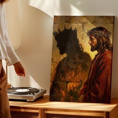 Wall Art Jesus Crown of Thorns Christian Religious Painting Canvas Print Decor