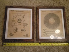 Set of 2 Framed Vintage Record Player Patent Print Wall Art- 10x12in