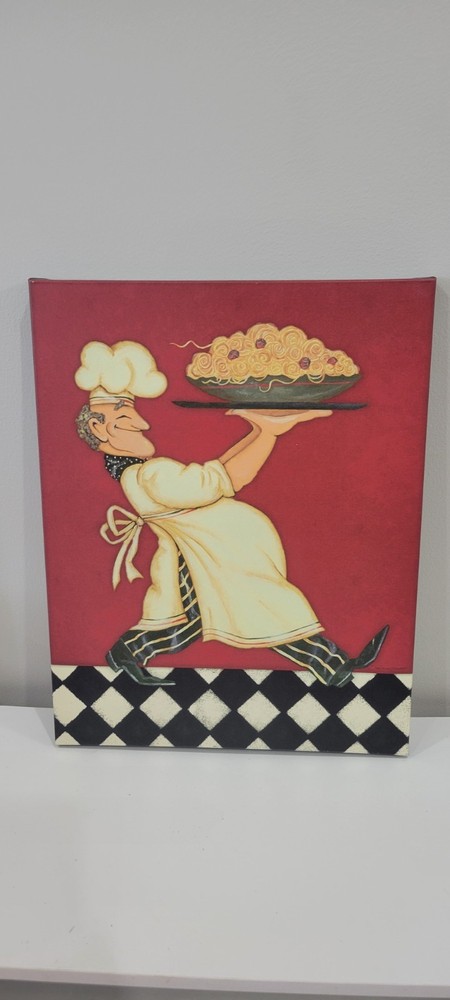 Fat Chef Stretched Canvas Wall Art Home Is In The Kitchen Cafe Lot Of 2