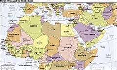 2009 CIA Map Northern Africa, the Middle East Home School Poster Print History