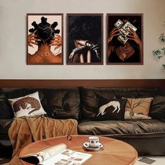 Trendy Black Girl Wall Art African American Women Pictures Wall Decor Fashion Bl