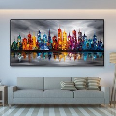 Abstract Cityscape Canvas Painting Wall Posters Graffiti Art Wall Art Prints Art