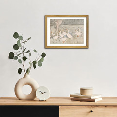 Vintage Framed Goose Wall Art Watercolor Print, Rustic Farm Duck Decor Canvas…