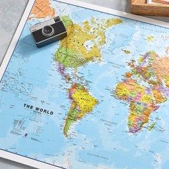 Laminated World Map – 17″ x 22″ – Map of the World – 2025 Updated – Detailed …