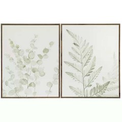 Eucalyptus & Fern Wood Wall Decor Set 14 x 18
