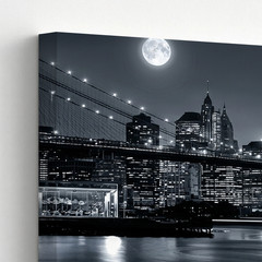 3 Pieces Stunning Nighttime Cityscape Large Wall Art Set for Living Set Of 3