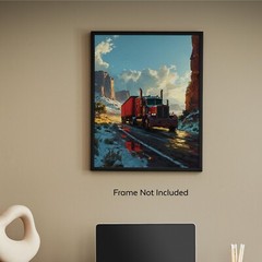 Semi Truck Wall Art Decor Trucking Office Trucker Poster 8X10 Inches Unframed