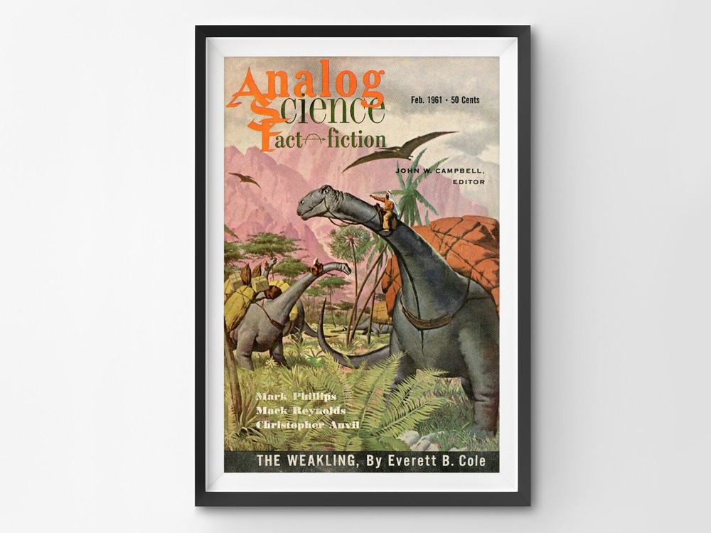 Science Fiction POSTER (up to 24×36) – February 1961 – Vintage – Dinosaurs