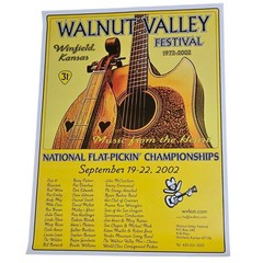 Walnut Valley Festival Poster 2002 Winfield KS Bluegrass Music Mandolin Guitar